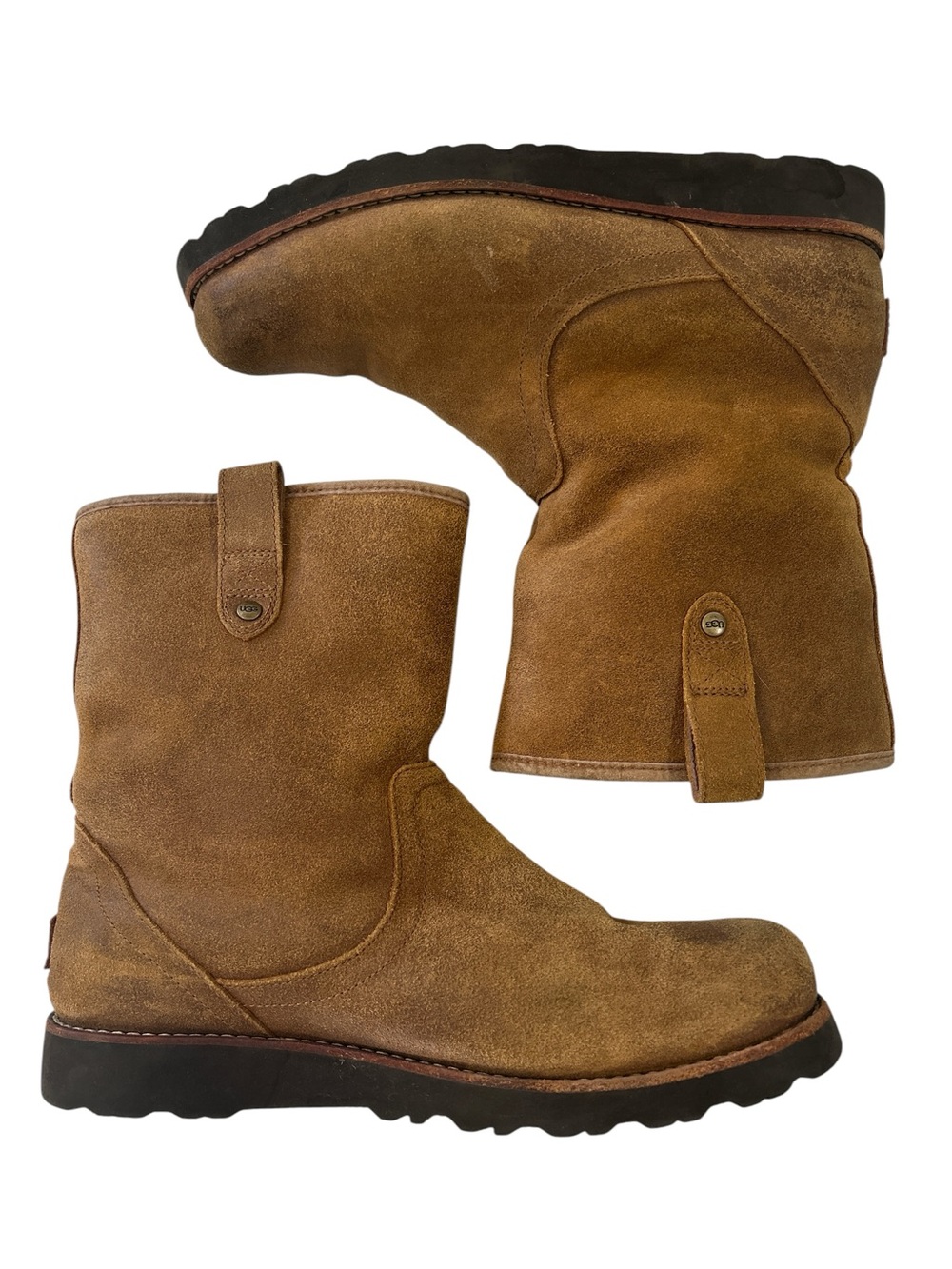 UGG Stoneman Chestnut Suede Waterproof Shearling Lined Men's Boots - Size 10